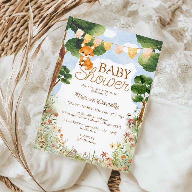 Storybook Woodland Fox Baby Shower Invitation (Creator Uploaded)