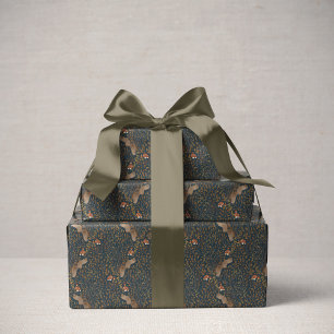 Storybook Woodland Friends Sleepy Squirrel Forest Wrapping Paper