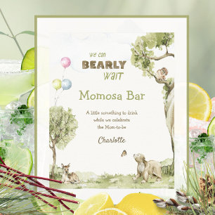 Storybook Woodland Momosa Bar Bearly Wait Poster