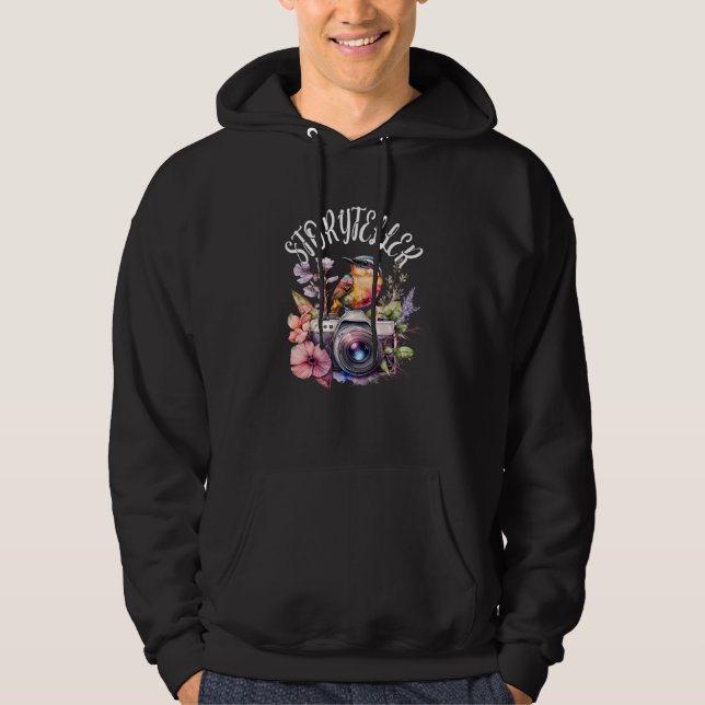 Storyteller Camera Photography Bird Photographer Hoodie (Front)