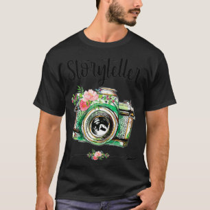 Storyteller Photographer Vintage Camera With Flowe T-Shirt