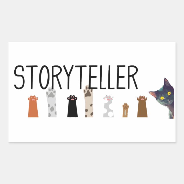 Storytelling Paws at Work - writer's sticker (Front)