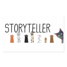 Storytelling Paws at Work - writer's sticker