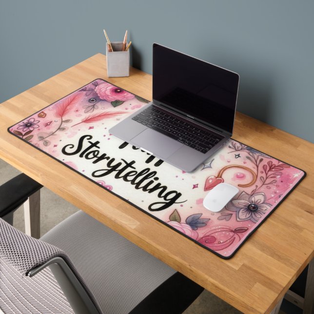 Storytelling Pink Charm Fluff Girly Writer  Desk Mat (Office 2)