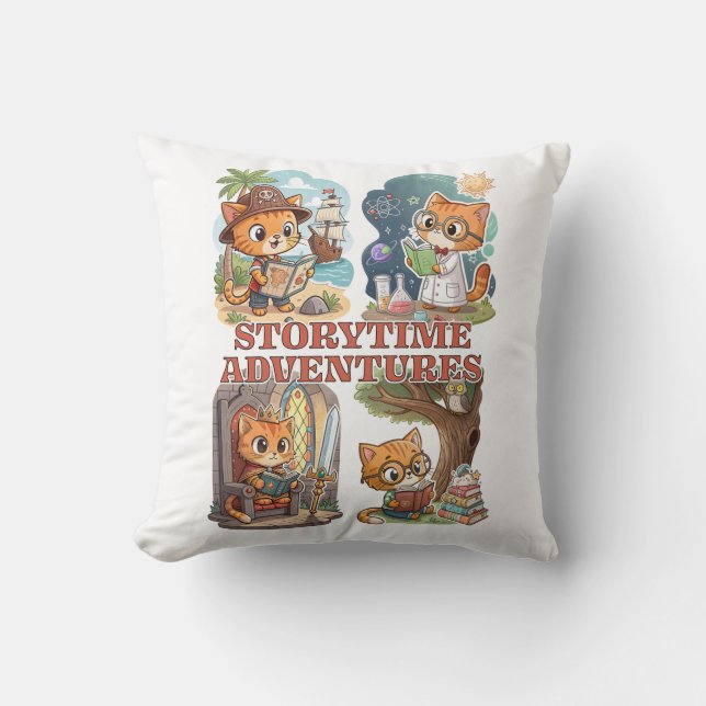 Storytime Adventures – A Journey Through Books Cushion (Front)