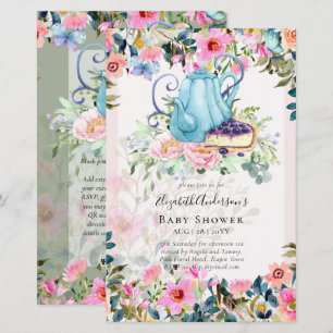Storytime Tea Party Baby Shower Invitations