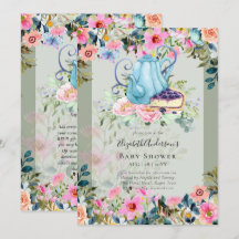 Storytime Tea Party Baby Shower Invitations