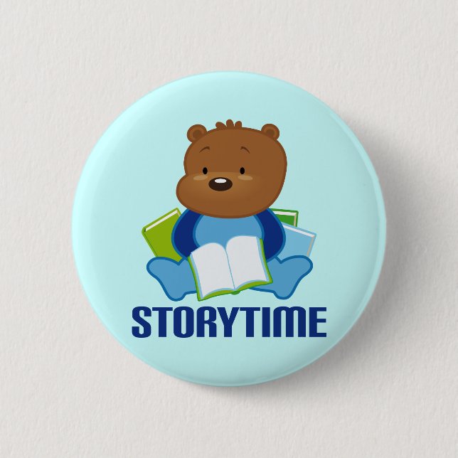 STORYTIME TEDDYBEAR 6 CM ROUND BADGE (Front)