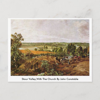 Stour Valley,With The Church By John Constable Postcard