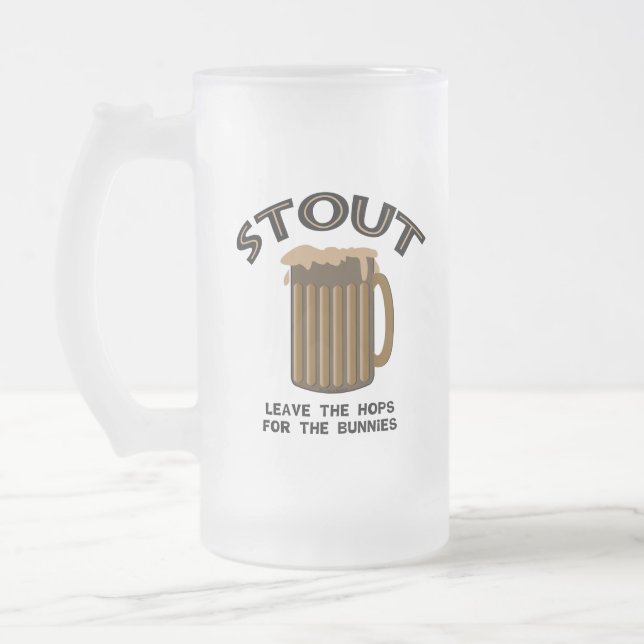 Stout  frosted glass beer mug (Left)
