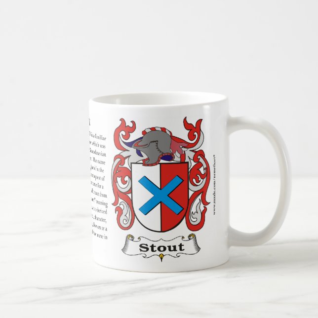 Stout, the Origin, the Meaning and the Crest on a Coffee Mug (Right)