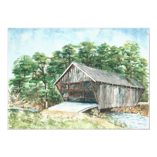 Stovall Mill Covered Bridge Watercolor Card