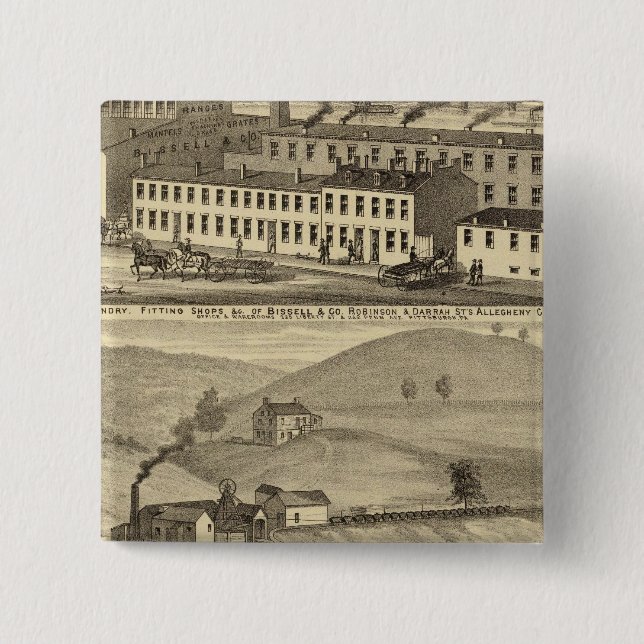 Stove foundry, fitting shops 15 cm square badge (Front)