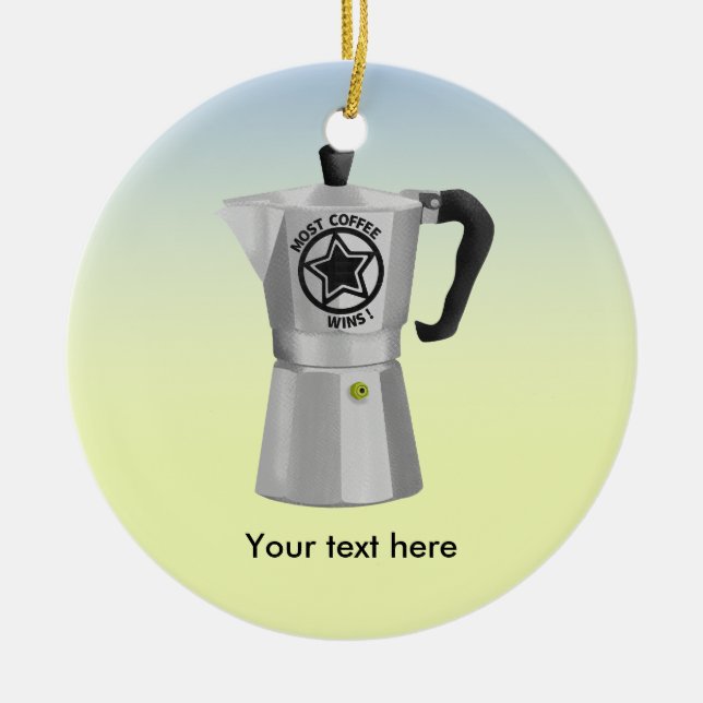 Stove top expresso maker Moka Coffee Pot Ceramic Tree Decoration (Front)