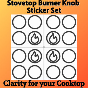Stove Top Knob Burner Label Guide Set