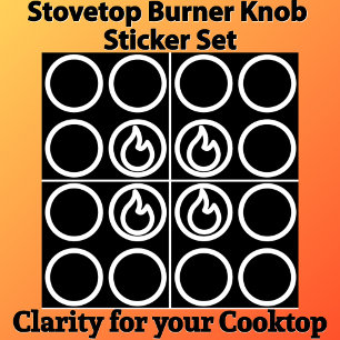 Stove Top Knob Burner Label Guide Set