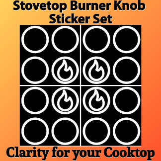 Stove Top Knob Burner Label Guide Set