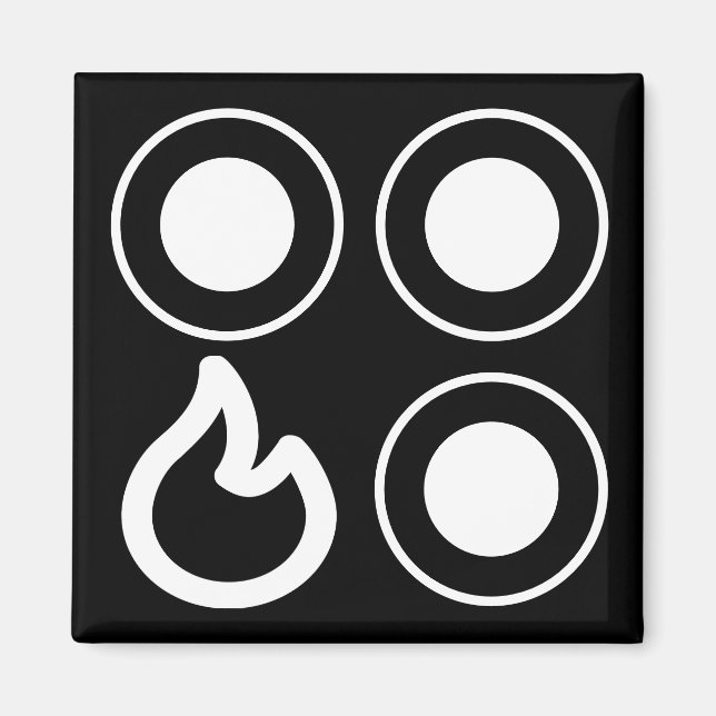 Stove Top Knob Front Left Burner Label  Magnet (Front)