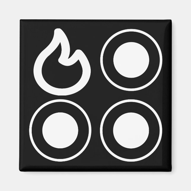 Stove Top Knob Rear Left Burner Label Magnet (Front)