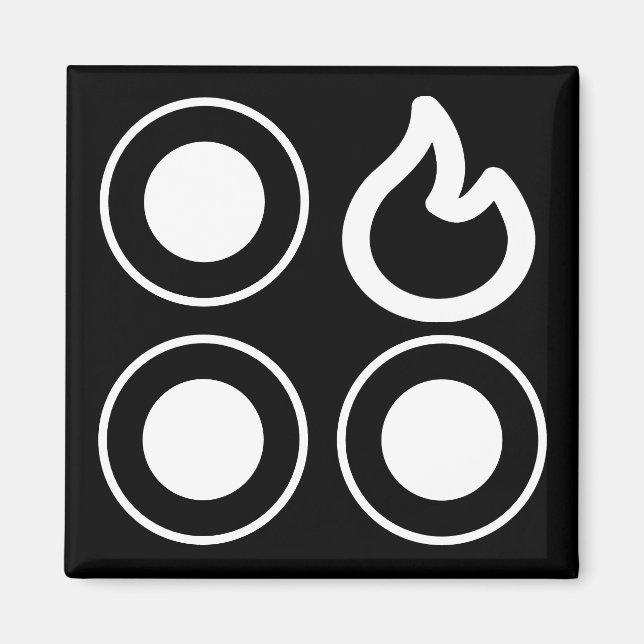 Stove Top Knob Rear Right Burner Label Magnet (Front)