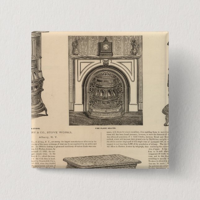 Stove Works, Albany, New York 15 Cm Square Badge (Front)