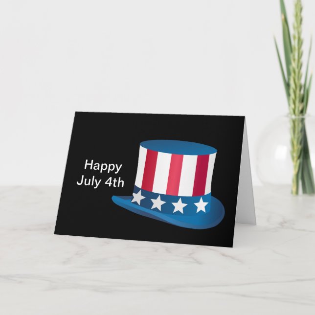 Stovepipe Hat July 4th Card (Front)