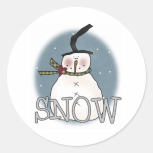 Stovepipe Hat Snowman Holiday Classic Round Sticker