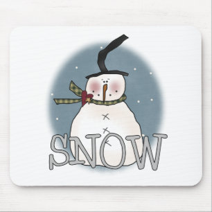 Stovepipe Hat Snowman Mouse Mat