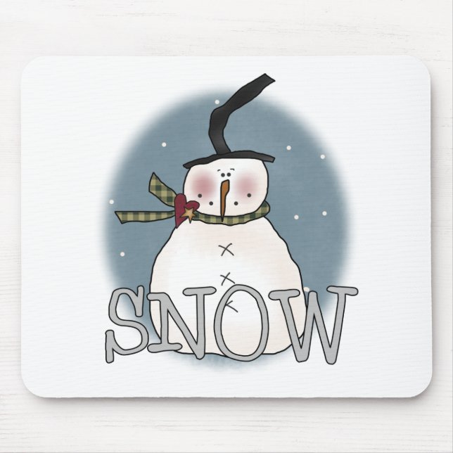 Stovepipe Hat Snowman Mouse Mat (Front)