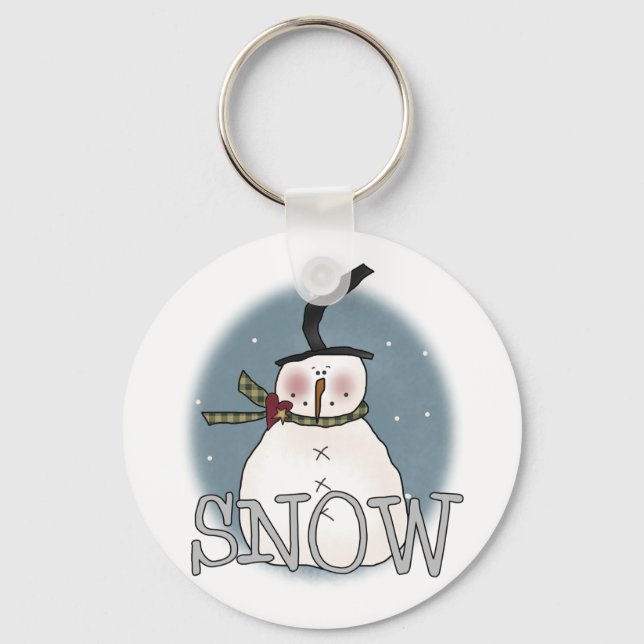 Stovepipe Hat Snowman T-shirts and Gifts Key Ring (Front)