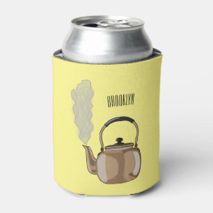 Stovetop or hob kettle cartoon illustration can cooler