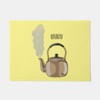 Stovetop or hob kettle cartoon illustration
