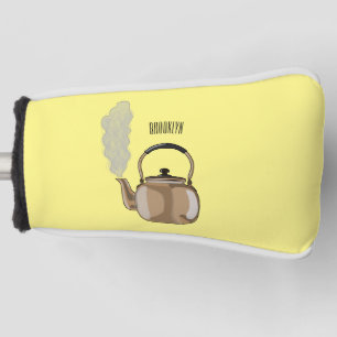 Stovetop or hob kettle cartoon illustration golf head cover