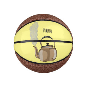 Stovetop or hob kettle cartoon illustration mini basketball