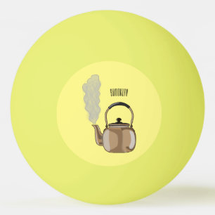 Stovetop or hob kettle cartoon illustration ping pong ball