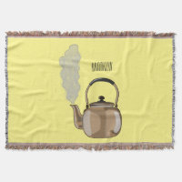 Stovetop or hob kettle cartoon illustration 