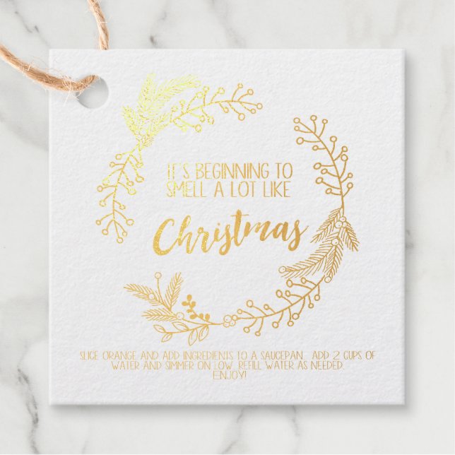 Stovetop Potpourri Christmas Gift Tag Card (Front)