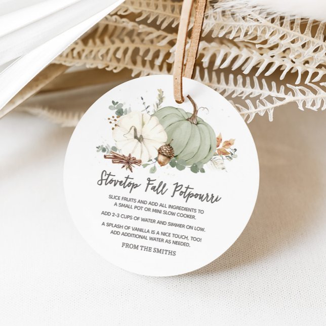 Stovetop Potpourri Holiday Round Favour Tags (Stovetop Potpourri Round Favor Tags)