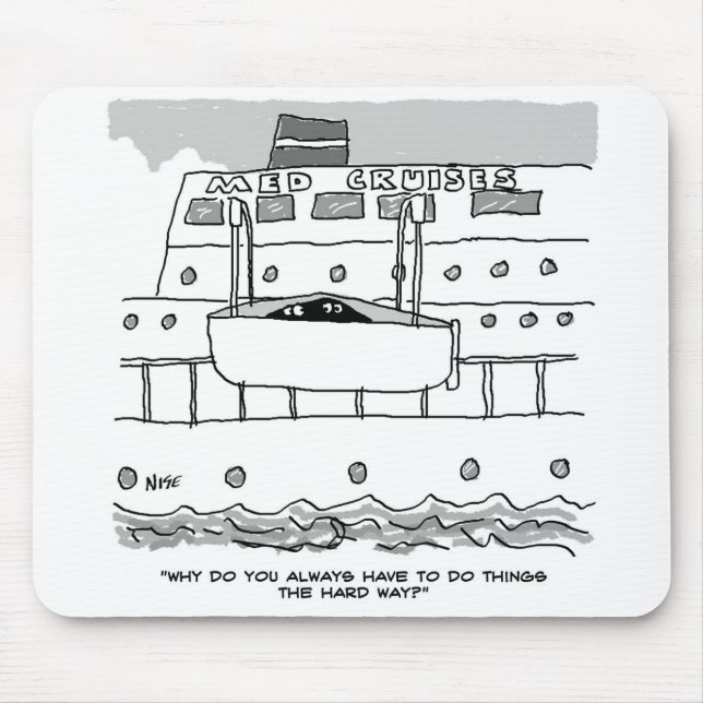 Stowaways on a cruise are hiding in a lifeboat mouse mat (Front)