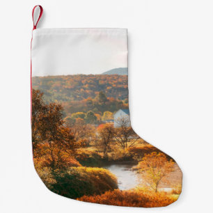 Stowe morning in Autumn with colorful foliage and Small Christmas Stocking