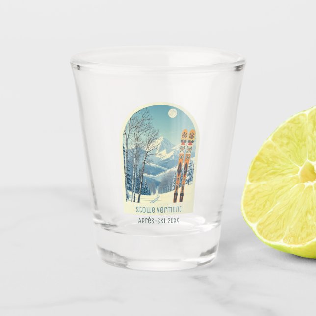 Stowe Mountain vacation ski resort shotglass Shot Glass (Front)