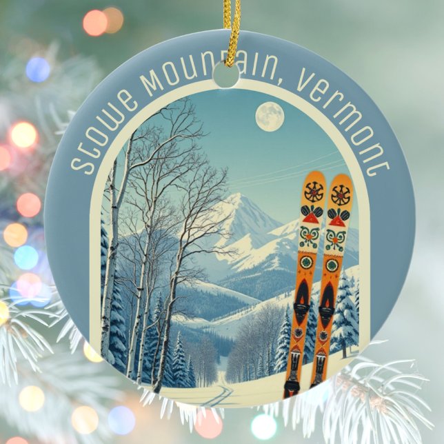 Stowe Mountain Vermont ski souvenir  Ceramic Tree Decoration (Creator Uploaded)
