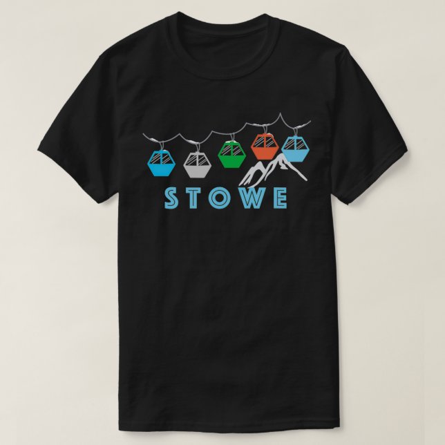 Stowe Ski Mountain Gondola - Stowe, Vermont T-Shirt (Design Front)
