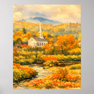 Stowe Vermont Autumn  Poster