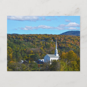 Stowe, Vermont, Community Church in Autumn Postcard