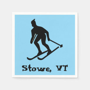 Stowe, Vermont - East Coast Mount Mansfield Skiing Napkin
