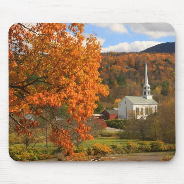 Stowe Vermont in Autumn Mouse Mat (Front)