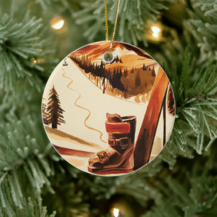 Stowe Vermont in the Winter Wonderland Ceramic Tree Decoration