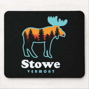Stowe Vermont Skiing Mountains Stowe Vt Moose Mouse Mat