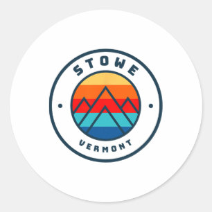 Stowe Vermont Skiing Snowboarding Ski Family Trip Classic Round Sticker